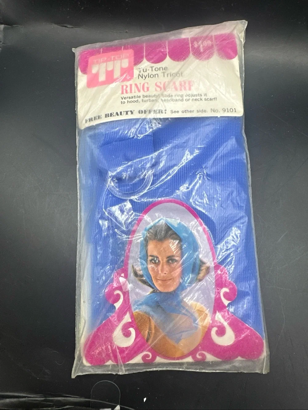 Vintage Scarf ! Nylon Tricot! Unique old hard to find retro / collectable Item!